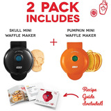 Waflera Eléctrica Mini Maquina Waffles Calavera Y Calabaza