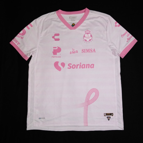 Jersey Santos Laguna Charly Blanco Rosa Cancer 2021