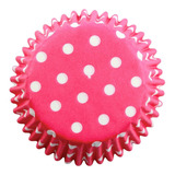 Capacillos Para Cupcake Rosado Con Puntos Blancos *60 Pme