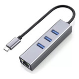 Adaptador Ethernet Usb C A Rj45 De 1000mbps Con 3 Usb 3.0