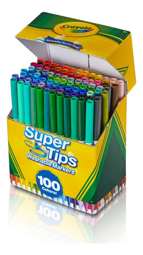 Marcadores Plumones Crayola Super Tips Lavables 100 Colores