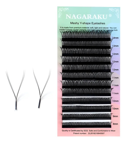 Pestaña Nagaraku Yy Para Extensión De Pestañas Pack De 4  | Envío gratis