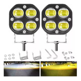 Par Faros De Lupa Led Luz Doble Color Para Moto Auto 28000lm