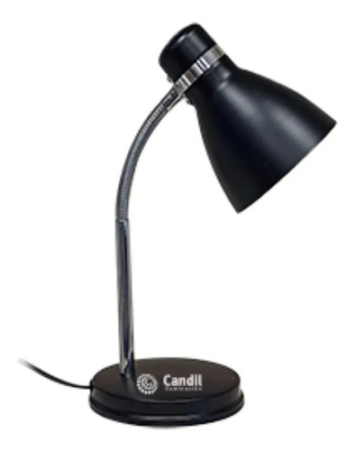 Velador Lampara Candil Escritorio Flexible Pipo E27 - Apto Led Color De La Estructura Negro Color De La Pantalla Negro