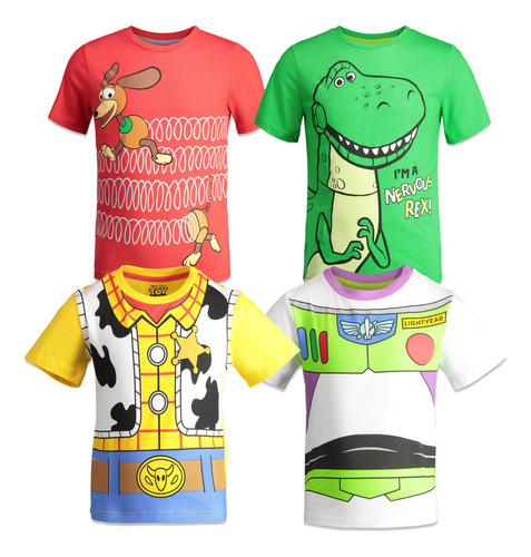 Set De 4 Camisetas Talla 3t Para Niño De Toy Story