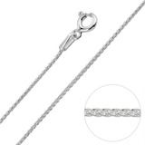 Cadena De Plata Italiana 925, Trama Espiga De 40cm De Largo