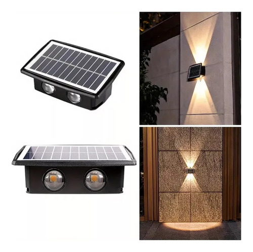  Lámpara Solar Exterior 4 Led De Sensor Recargable Luz Solar