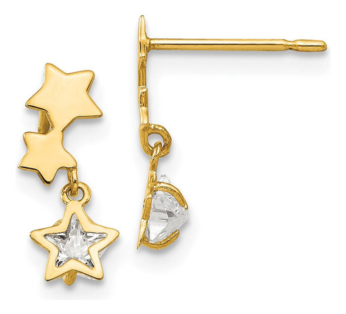 Pendientes De Oro De Calidad Con Forma De Estrella Para Niño