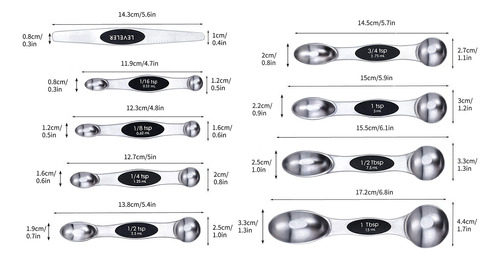 Juego De Cucharas Medidoras Magnéticas, Juego De Cucharas De