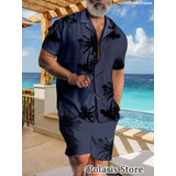 Conjunto De Camisa Hawaiana Para Hombre, Ropa De Playa De Ve