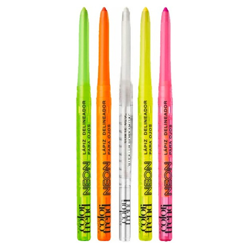 Set De 5 Lapiz Delineador Retractil Tonos Neon Avon