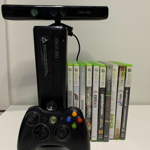 Xbox 360 Completo + Kinect + Controle + 10 Jogos Originais