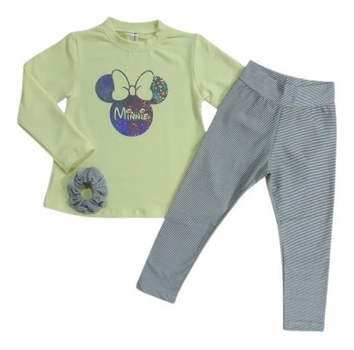 Conjunto Para Niña, Blusa Y Leggings - Verde Limón