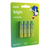 16 Pilhas Elgin Alcalina Aaa Cilíndrica - 4 Cartelas + Nf