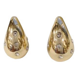 Aros Tipo Gota Con Circones Chunky Baño De Oro 18k