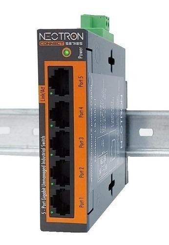 Switch Industrial Ethernet Gigabit 5 Portas Trilho Din 24v