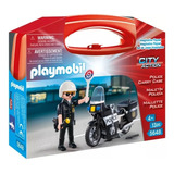 Playmobil 5648 Valija Maletin Policia Con Moto Origina Intek