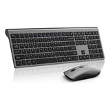 Teclado Inalámbrico Y Mouse Recargable, Teclado Compacto Ina