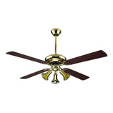 Ventilador De Techo Spar Sp-52 Bronce Con 4 Palas De  Madera, 130 cm De Diámetro 220 v - 240 v