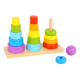 Juego Infantil Tooky Toy Didáctico 3 Torres Bloques Encastre