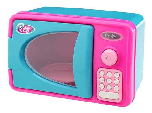 Forno Microondas Infantil Rosa C/ Luz E Som Usual Brinquedos