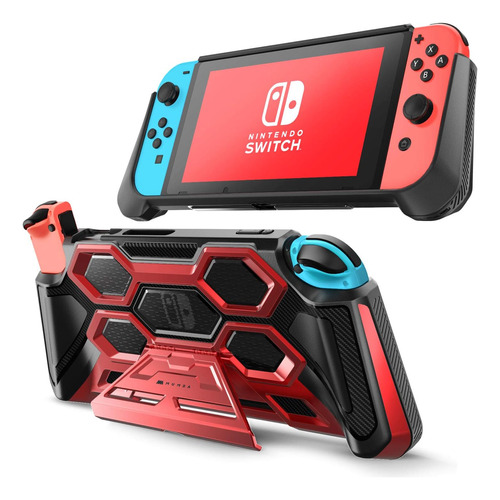 Funda Para Nintendo Switch Mumba, Con Empuñadura, Rojo