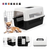 Jaula Transportadora Kennel Mascotas Caja Viaje Gato Perro Color Negro