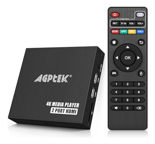 Reproductor Multimedia 4k Con Doble Hdmi, Av/vga, Función De