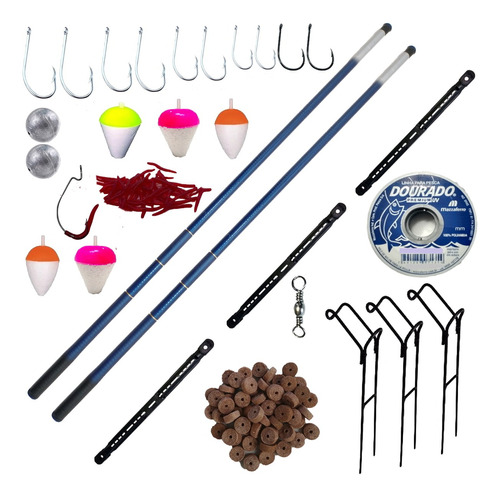 Vara De Pesca Telescopica Kit Completo Suporte Anzol Linha