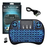 Mini Teclado Bluetooth Controle Tv Box Smart Tv- Cor Do Teclado Preto