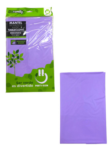 1 Mantel Redondo De Plastico Lavanda Ideal Para Fiesta