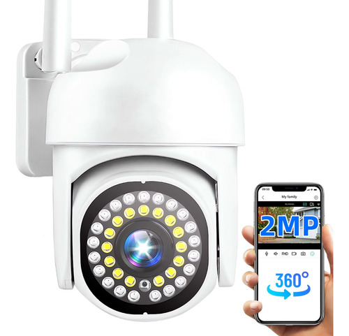 Cámara De Seguridad Exterior Hd 360º Inalámbrica Wifi Alarma