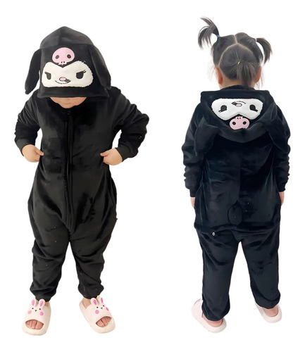 Pijama Mameluco Niña Kuromi Cosplay Disfraz Calientito Polar