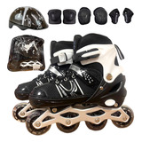 Patins 4 Rodas Roller Inline Masculino E Feminino + Proteção