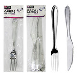 Kit 24 Talher Garfo Faca Inox Buffet Restaurante Pizzaria