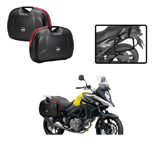 Baús Laterais E360n 40 Litros Com Suporte Vstrom 650 2019+