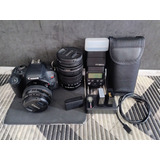 Canon T7i+lentes Canon 50mm E 18-135mm+flash Godox