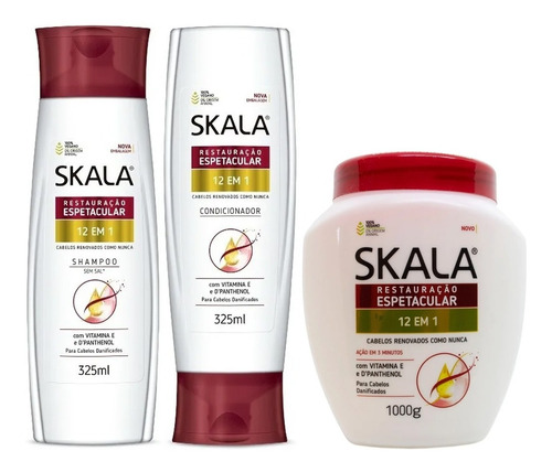 Skala 12 En 1 Shampoo + Acondicionador + Mascara Vegano