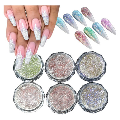 /*** Set De 6 Colores En Polvo For Uñas Con Forma De *//*