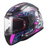 Casco Infantil Ls2 Ff353 Junior Rapid Mini Voodoo Ngo/rosa