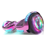 Hoverboard Patineta Electrica 65 Bluetooth Flash Wheel Color Rosa Cromada