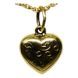 Dije Corazon Cincelado De Oro 18 K