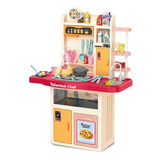 Cocina Infantil Grande Chef 97cm Agua Vapor Sonidos 74pcs