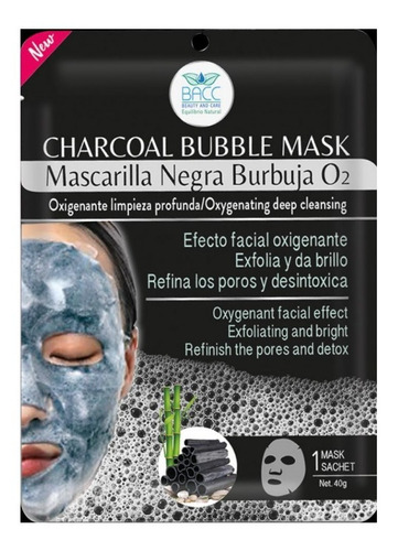 Mascarilla Facial Negra Burbuja 02 Bacc - g a $383