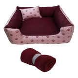 Cama Para Cachorros Médios Caminha Com Zíper 60x60 + Manta