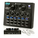 Pyle Bluetooth Mini Audio Podcast Mixer Live Streaming For