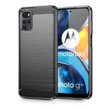 Funda Para Motorola G22 Fibra Carbono Antishock + Vidrio