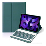 Funda Con Teclado Para iPad 10.2 Verde Oscuro /7gn /8gn/9gn