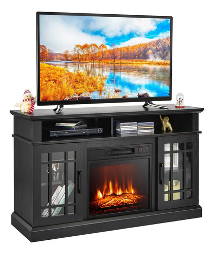 Soporte De Tv Con Chimenea Negro, Envio Gratis