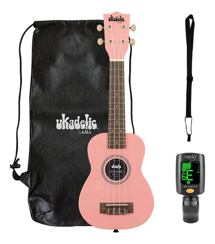 Pack Ukelele Soprano Kala Flamingo + Afinador + Correa